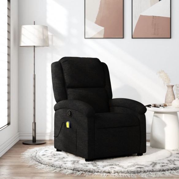 Fauteuil de massage inclinable Noir Tissu