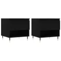 Tables basses 2 pcs noir 50x46x50 cm bois d'ingénierie