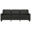 Canapé à 3 places Noir 180 cm Tissu