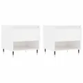 Tables basses 2 pcs blanc brillant 50x46x50cm bois d'ingénierie