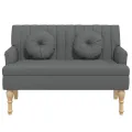 Banc avec coussins gris foncé 113x64,5x75,5 cm tissu