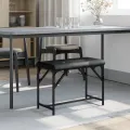 Banc à manger noir 62x32x45 cm acier et similicuir