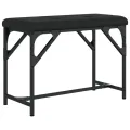 Banc à manger noir 62x32x45 cm acier et similicuir