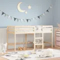 Lit mezzanine enfants échelle 90x200 cm bois pin massif