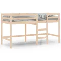 Lit mezzanine enfants échelle 90x200 cm bois pin massif
