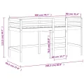 Lit mezzanine enfants échelle 90x200 cm bois pin massif