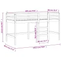 Lit mezzanine enfants échelle 90x190 cm bois pin massif