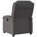 Fauteuil inclinable gris cuir véritable