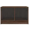 Table basse avec portes en verre chêne marron 68x50x42 cm