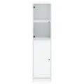 Buffet avec porte en verre blanc 35x37x142 cm