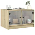 Table basse avec portes en verre chêne sonoma 68x50x42 cm