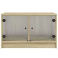 Table basse avec portes en verre chêne sonoma 68x50x42 cm