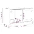 Table basse avec portes en verre blanc 68x50x42 cm