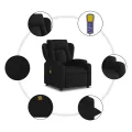 Fauteuil de massage inclinable Noir Tissu