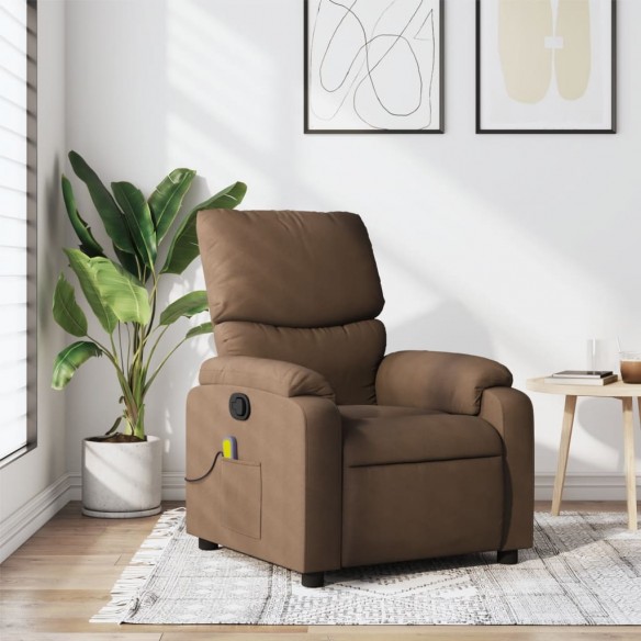 Fauteuil de massage inclinable Marron Tissu