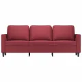 Canapé à 3 places Rouge bordeaux 180 cm Similicuir