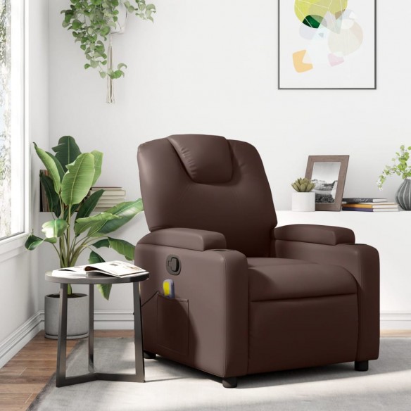 Fauteuil de massage inclinable Marron Similicuir