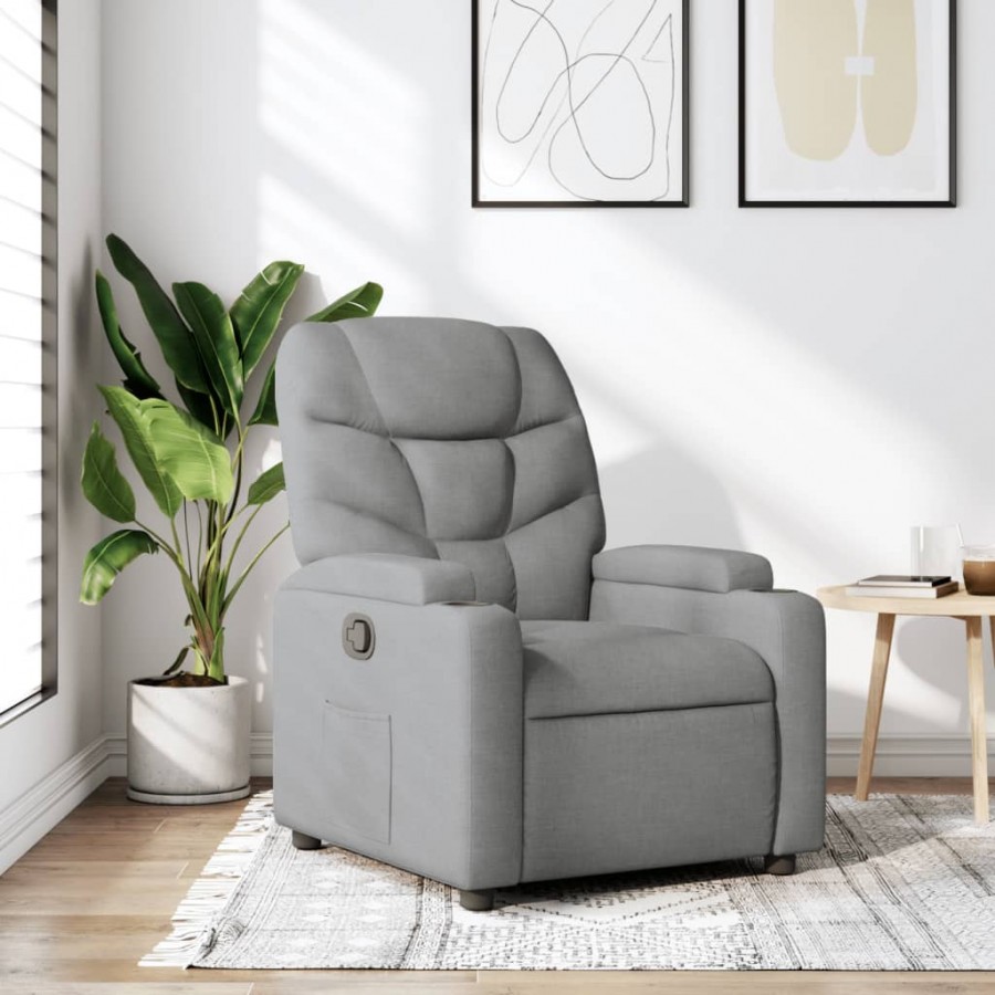 Fauteuil inclinable Gris clair Tissu