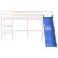 Lit mezzanine enfants toboggan blanc 80x200 cm bois pin massif