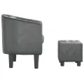 Fauteuil cabriolet avec repose-pied gris similicuir