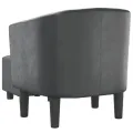 Fauteuil cabriolet avec repose-pied gris similicuir