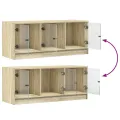 Meuble TV avec portes en verre chêne sonoma 102x37x42 cm