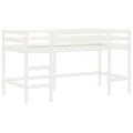 Lit mezzanine enfants et rideaux rose 90x190cm bois pin massif