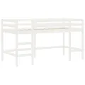Lit mezzanine enfants et rideaux blanc/noir 90x200cm pin massif