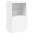 Armoire latérale avec éclairage LED blanc bois d'ingénierie