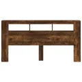 Tête de lit à LED chêne fumé 200x18,5x103,5cm bois d'ingénierie