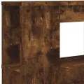Tête de lit à LED chêne fumé 200x18,5x103,5cm bois d'ingénierie