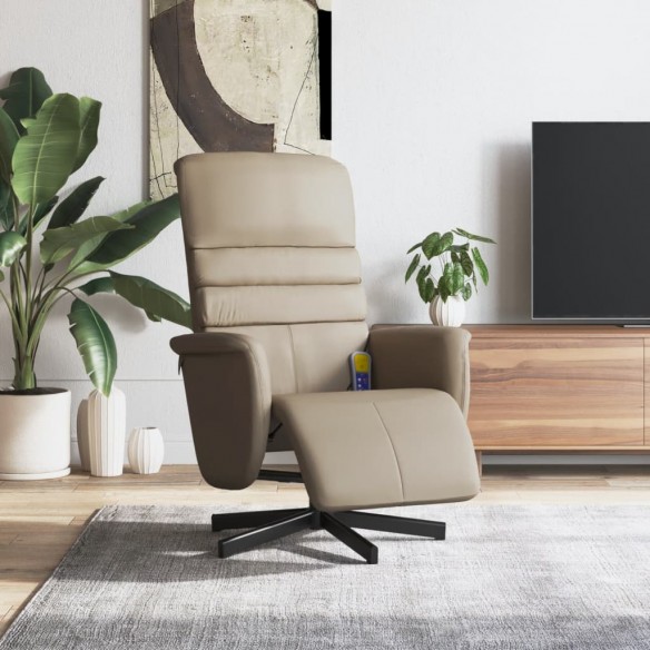 Fauteuil inclinable de massage repose-pieds cappuccino