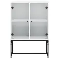 Armoire latérale avec portes en verre blanc 69x37x100 cm