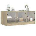 Table basse avec portes en verre chêne sonoma 102x50x42 cm