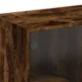 Table basse avec portes en verre chêne fumé 102x50x42 cm