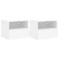 Meubles TV muraux 2 pcs blanc 40x30x30 cm bois d'ingénierie