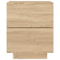 Armoire de chevet avec lumières LED chêne sonoma