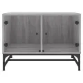 Table basse avec portes en verre sonoma gris 68,5x50x50 cm