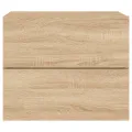 Tables de chevet murales avec lumières LED 2 pcs chêne sonoma