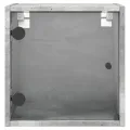 Tables de chevet et portes vitrées 2 pcs gris béton 35x37x35 cm