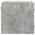 Tables de chevet et portes vitrées 2 pcs gris béton 35x37x35 cm