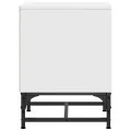 Tables de chevet avec portes en verre 2 pcs blanc 35x37x50 cm