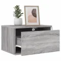 Table de chevet murale avec lumières LED sonoma gris
