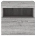 Meubles TV muraux et lumières LED 2pcs sonoma gris 40x30x40 cm