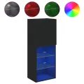 Meuble TV avec lumières LED noir 40,5x30x102 cm