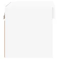 Tables de chevet murales avec lumières LED 2 pcs blanc