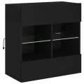 Meuble TV mural avec lumières LED noir 58,5x30x60,5 cm