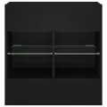 Meuble TV mural avec lumières LED noir 58,5x30x60,5 cm