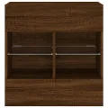Meuble TV mural avec lumières LED chêne marron 58,5x30x60,5 cm