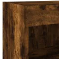 Table de chevet murale avec lumières LED chêne fumé